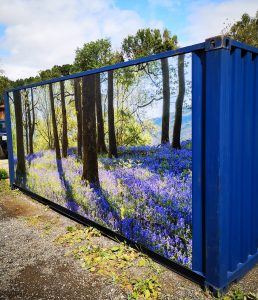New 20ft x 8ft One Way Shipper Container With Woodland Scene Panel £2900+Vat